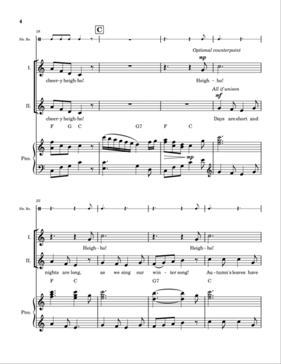 Winter Song (For Unison Choir) Unison Choir scores gallery preview page 6