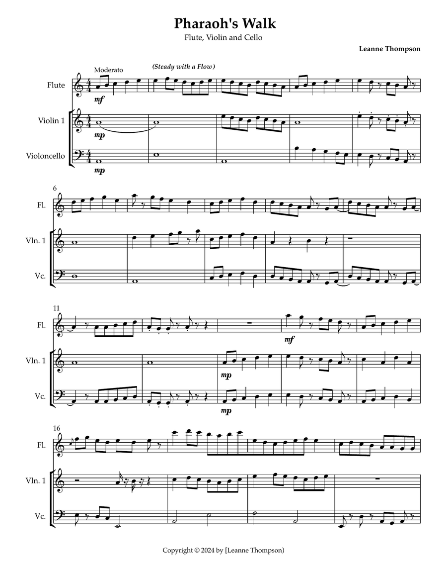 Pharaoh's Walk Chamber Music scores gallery preview page 1