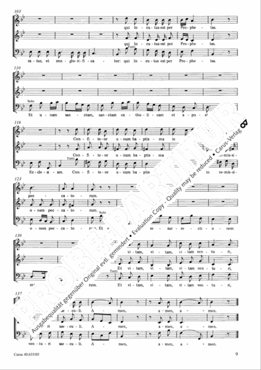 Missa civilis in B 3-Part scores gallery preview page 10