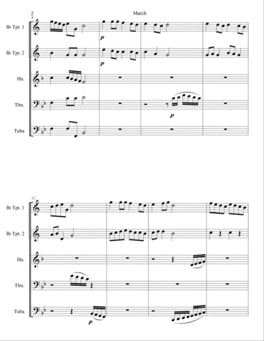 March for Brass Quintet Brass Quintet scores gallery preview page 3