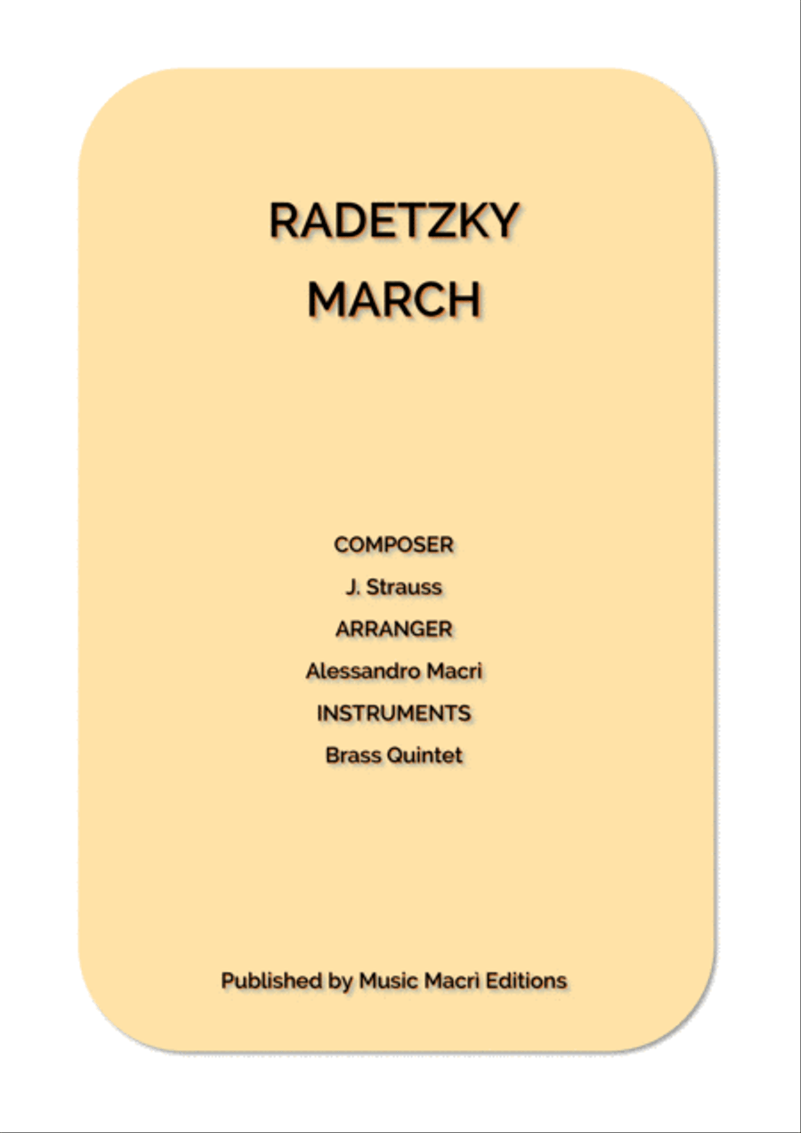 RADETZKY MARCH by J. Strauss Brass Ensemble scores gallery preview page 1