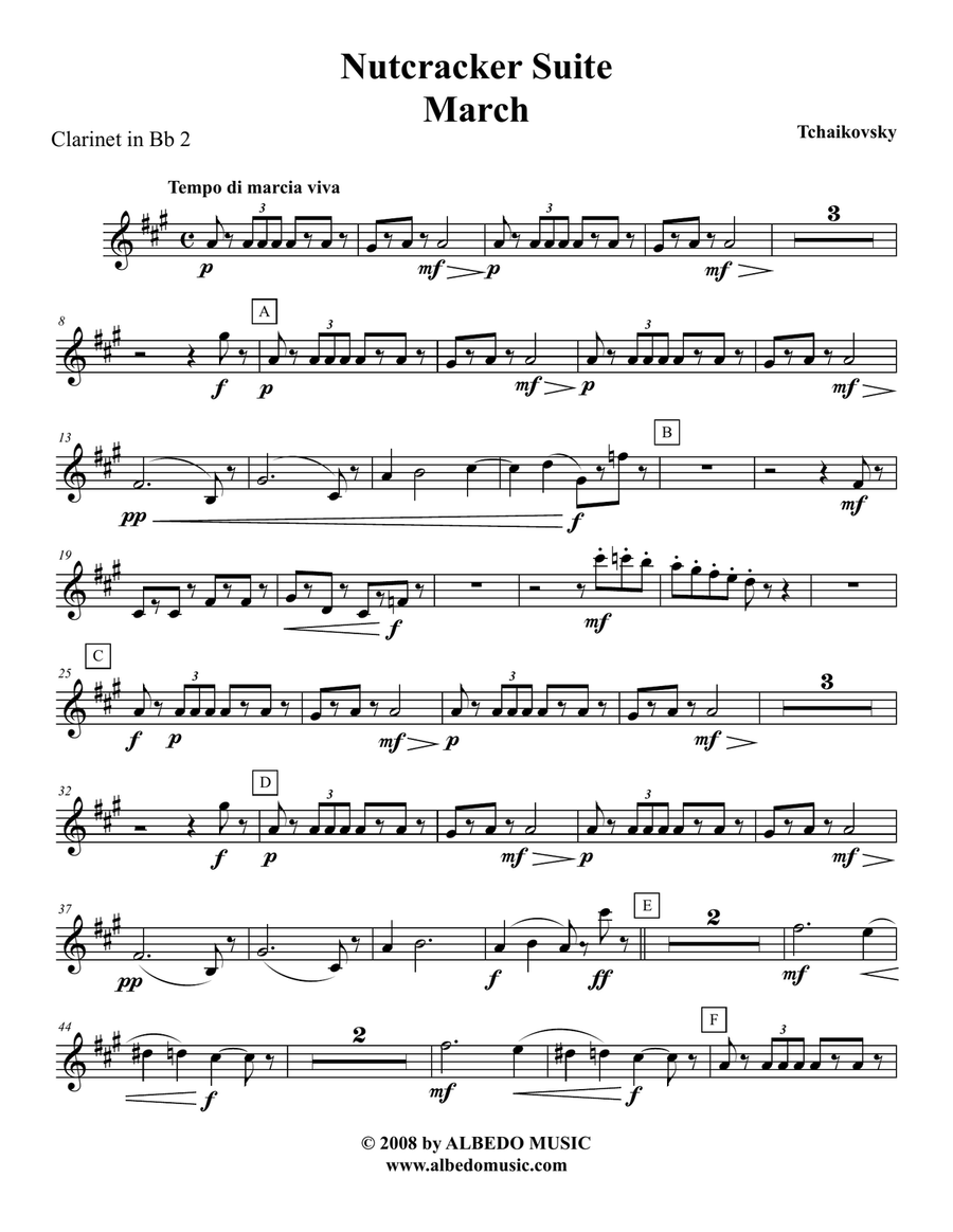 Book cover for Tchaikovsky Nutcracker Suite - Clarinet in Bb 2 (Transposed Part), Op.71a