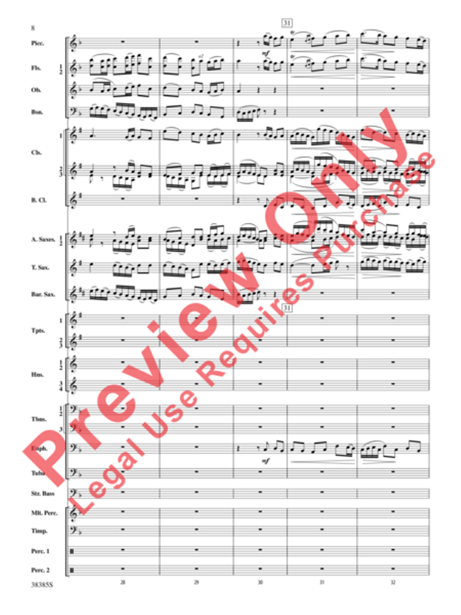 Fantasia on the Alleluia Hymn Concert Band scores gallery preview page 27