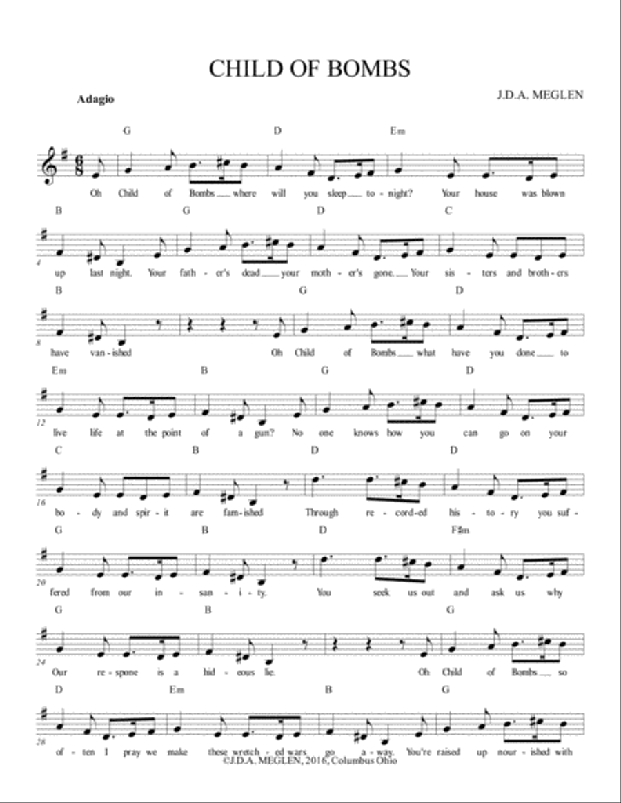CHILD OF BOMBS CHILD OF BOMBS Voice scores gallery preview page 1