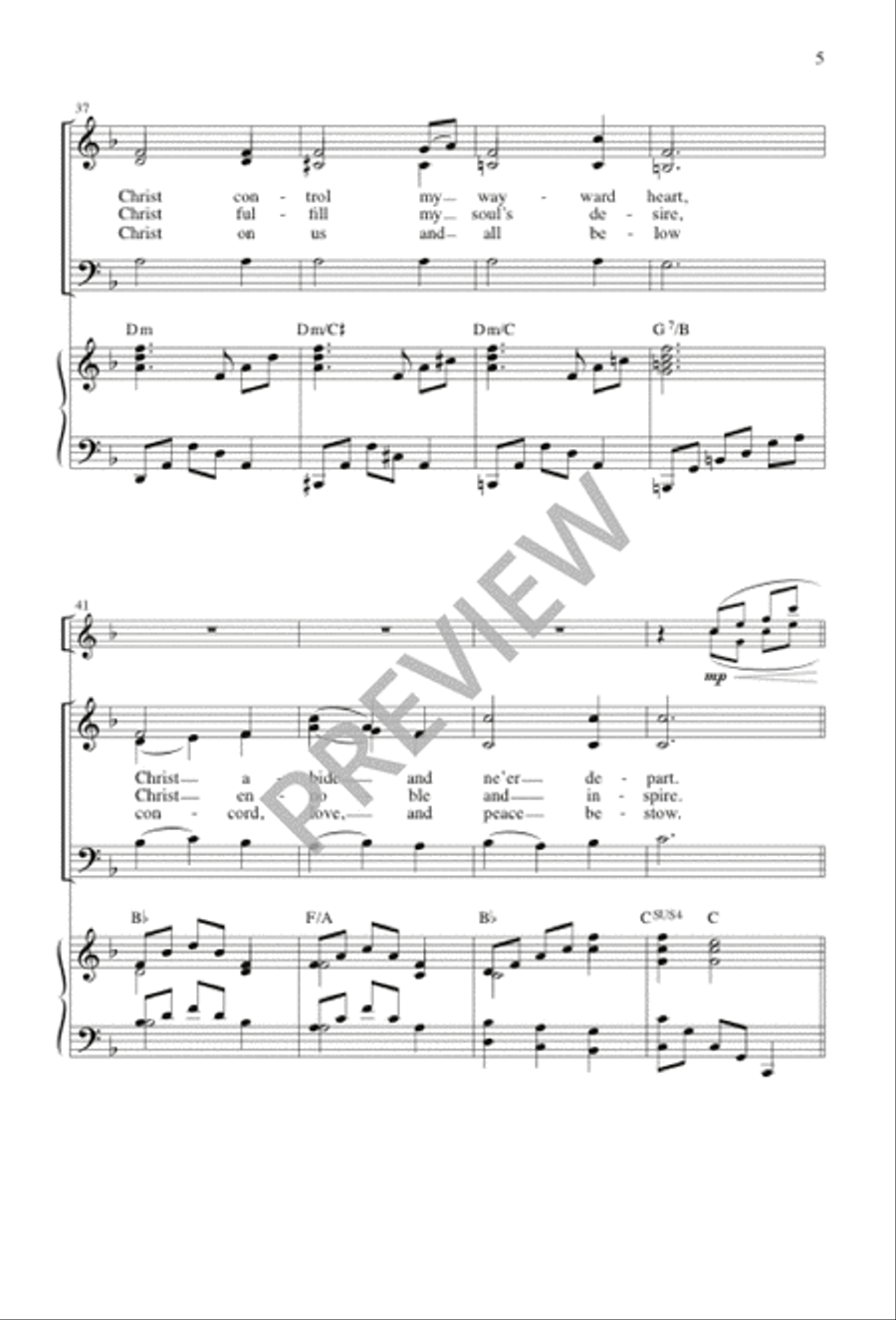 Christ Be Near at Either Hand 3-Part scores gallery preview page 5