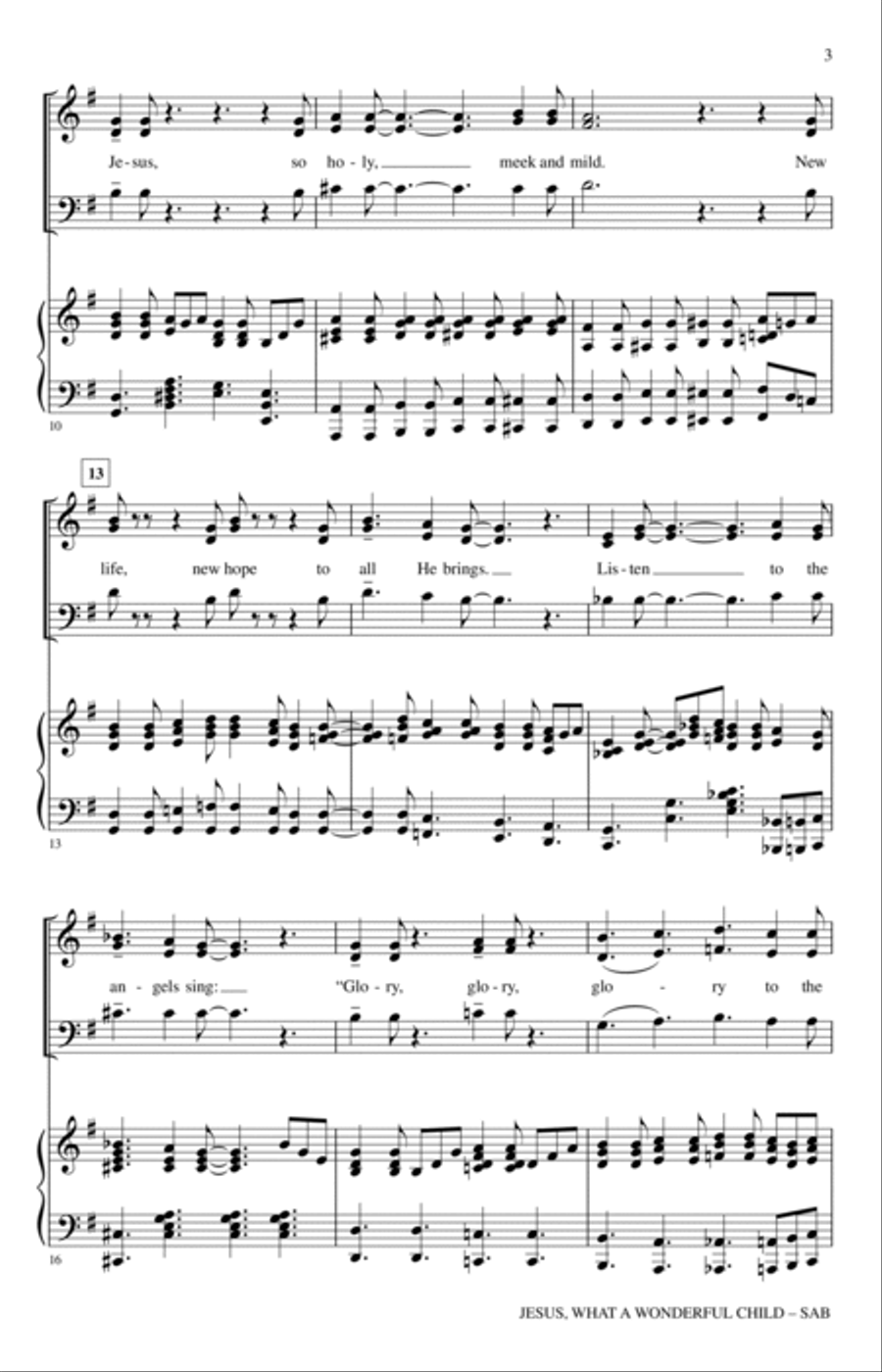 Jesus, What A Wonderful Child 3-Part scores gallery preview page 2