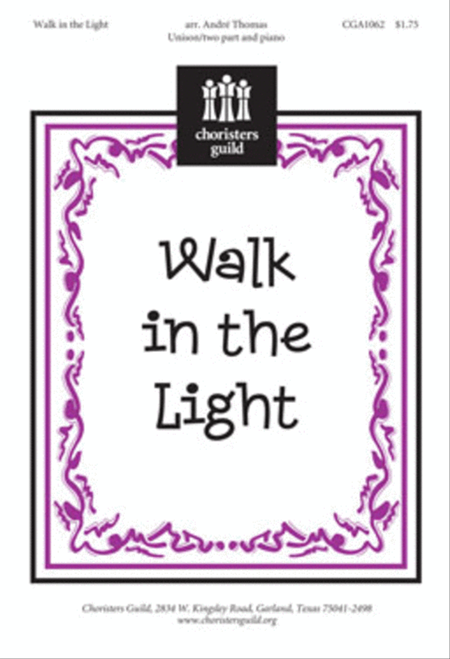 Walk in the Light 2 Part Unison Choir scores gallery preview page 1