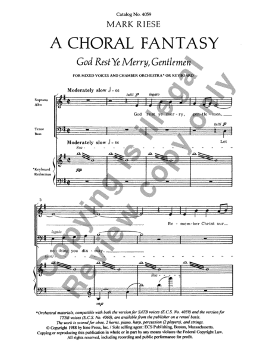 Christmas Trilogy: 3. God Rest Ye Merry, Gentlemen 4-Part scores gallery preview page 2