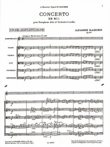 Concerto Op. 109 in E-Flat