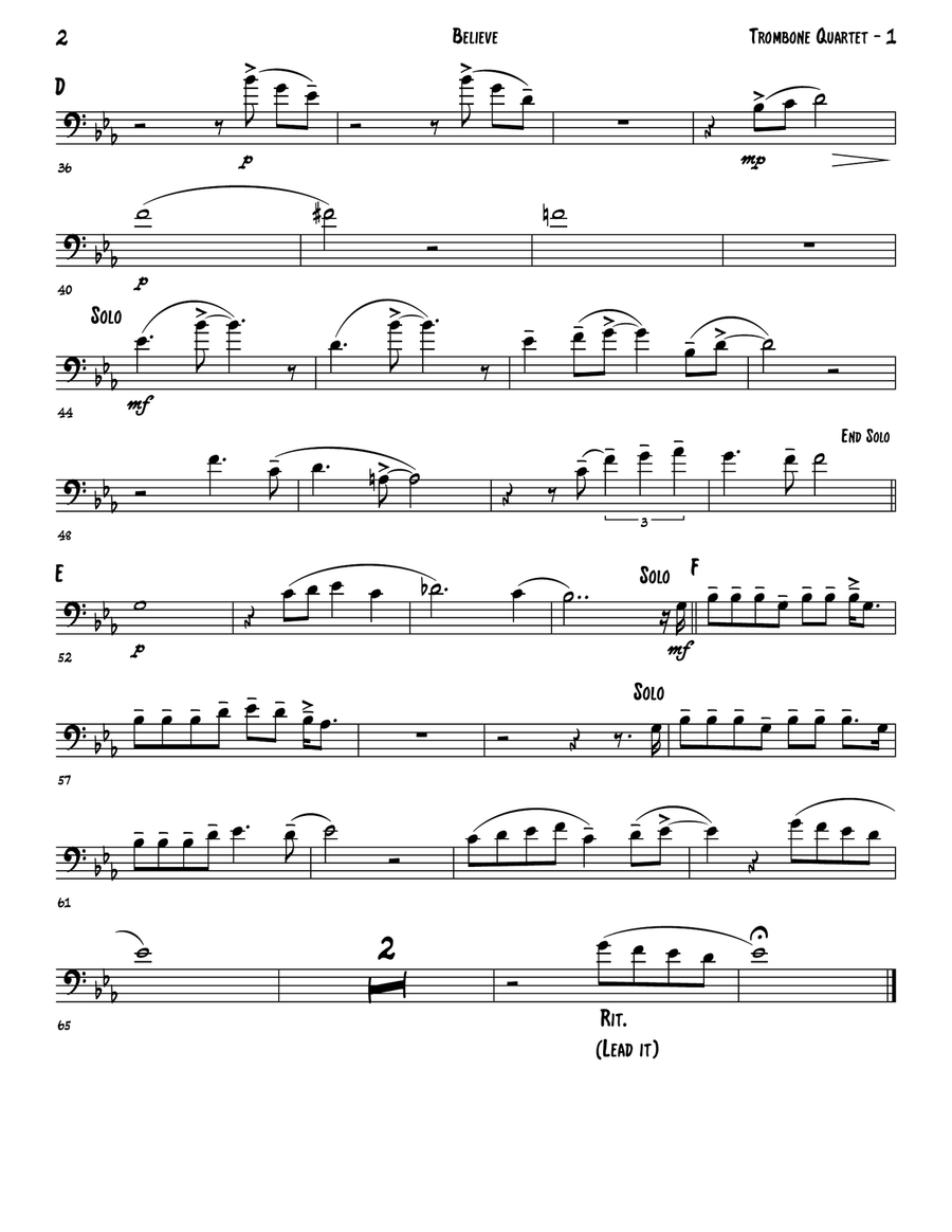 Believe Woodwind Quartet scores gallery preview page 5