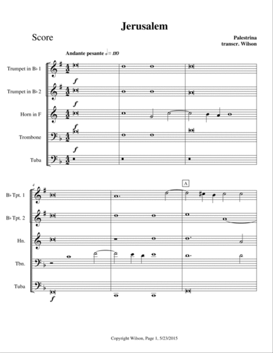 Jerusalem Brass Quintet scores gallery preview page 2