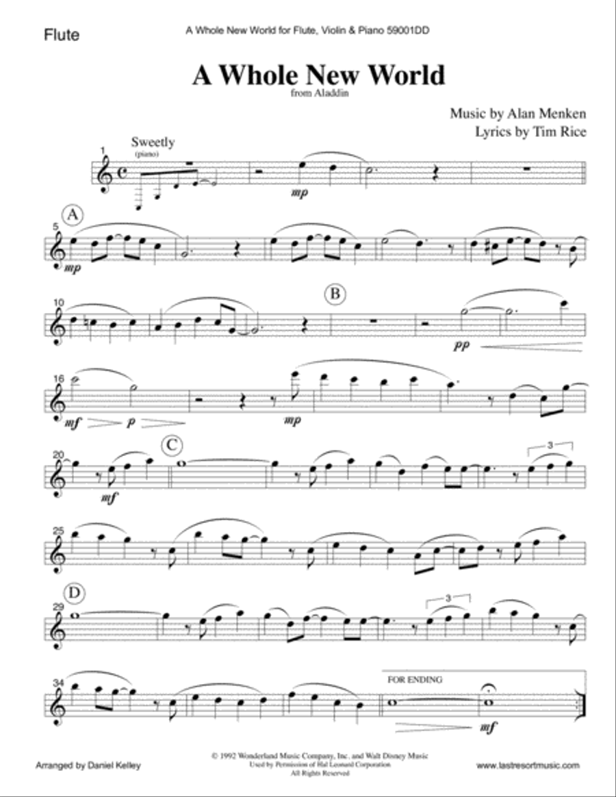 A Whole New World (from 'Aladdin') Small Ensemble scores gallery preview page 3
