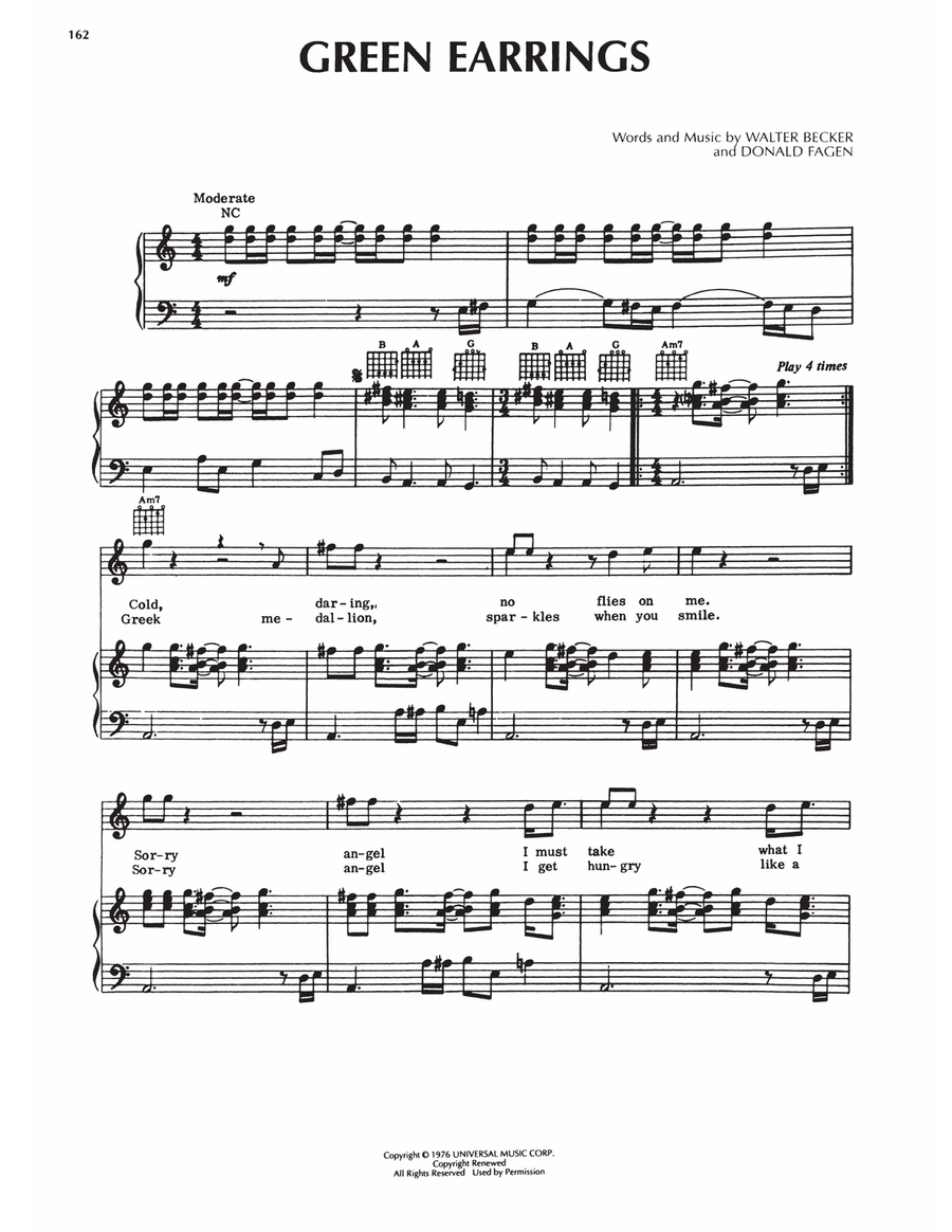 Green Earrings Green Earrings Piano, Vocal, Guitar scores gallery preview page 1