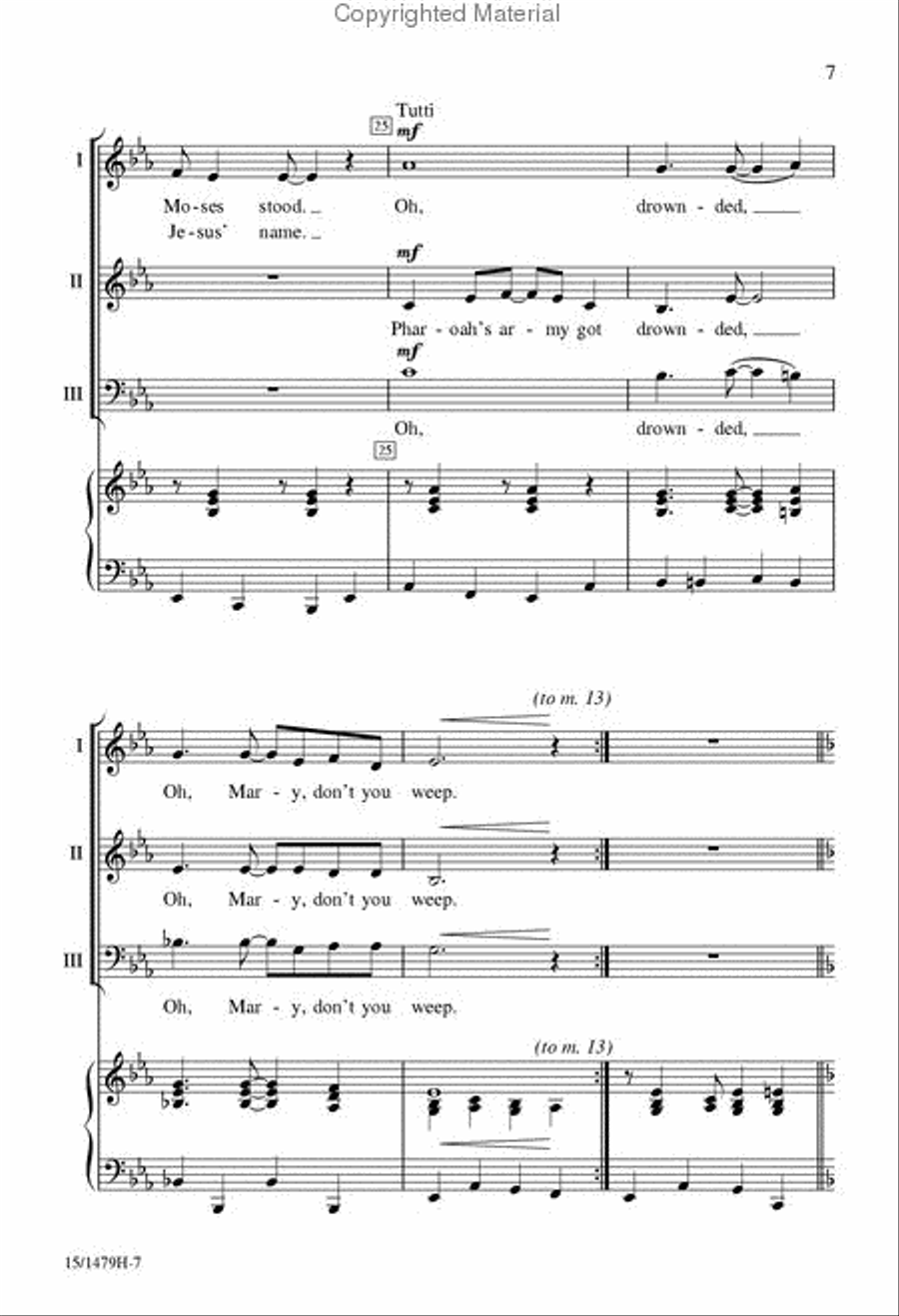 Oh, Mary Don't You Weep 3-Part scores gallery preview page 6