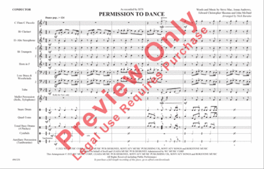 Permission to Dance Marching Band scores gallery preview page 2