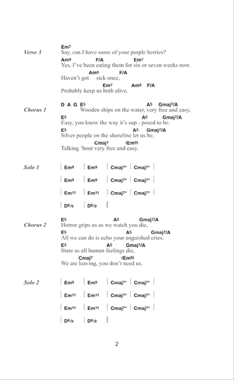 Wooden Ships Guitar scores gallery preview page 2