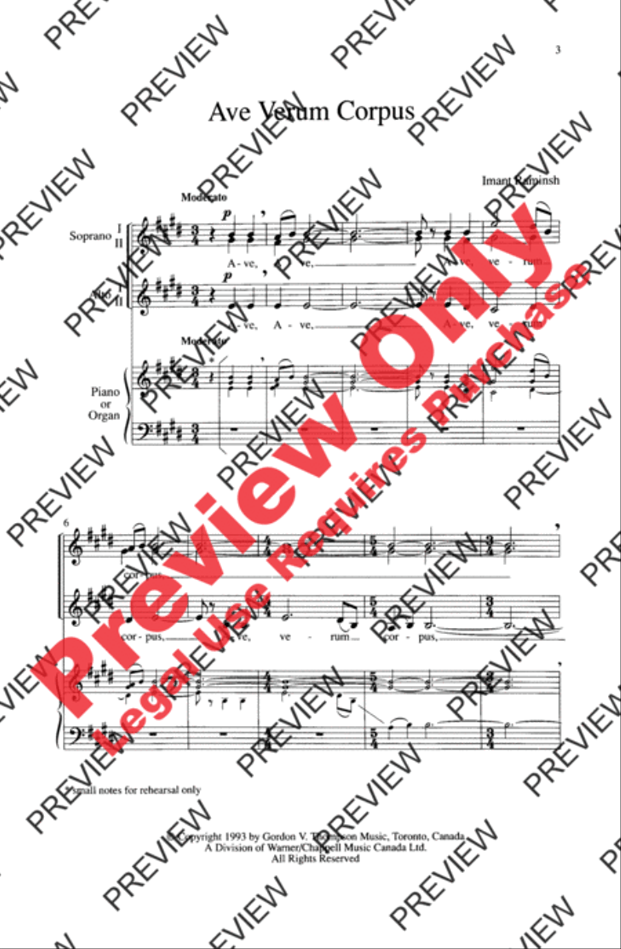 Ave Verum Corpus Women's Choir scores gallery preview page 2