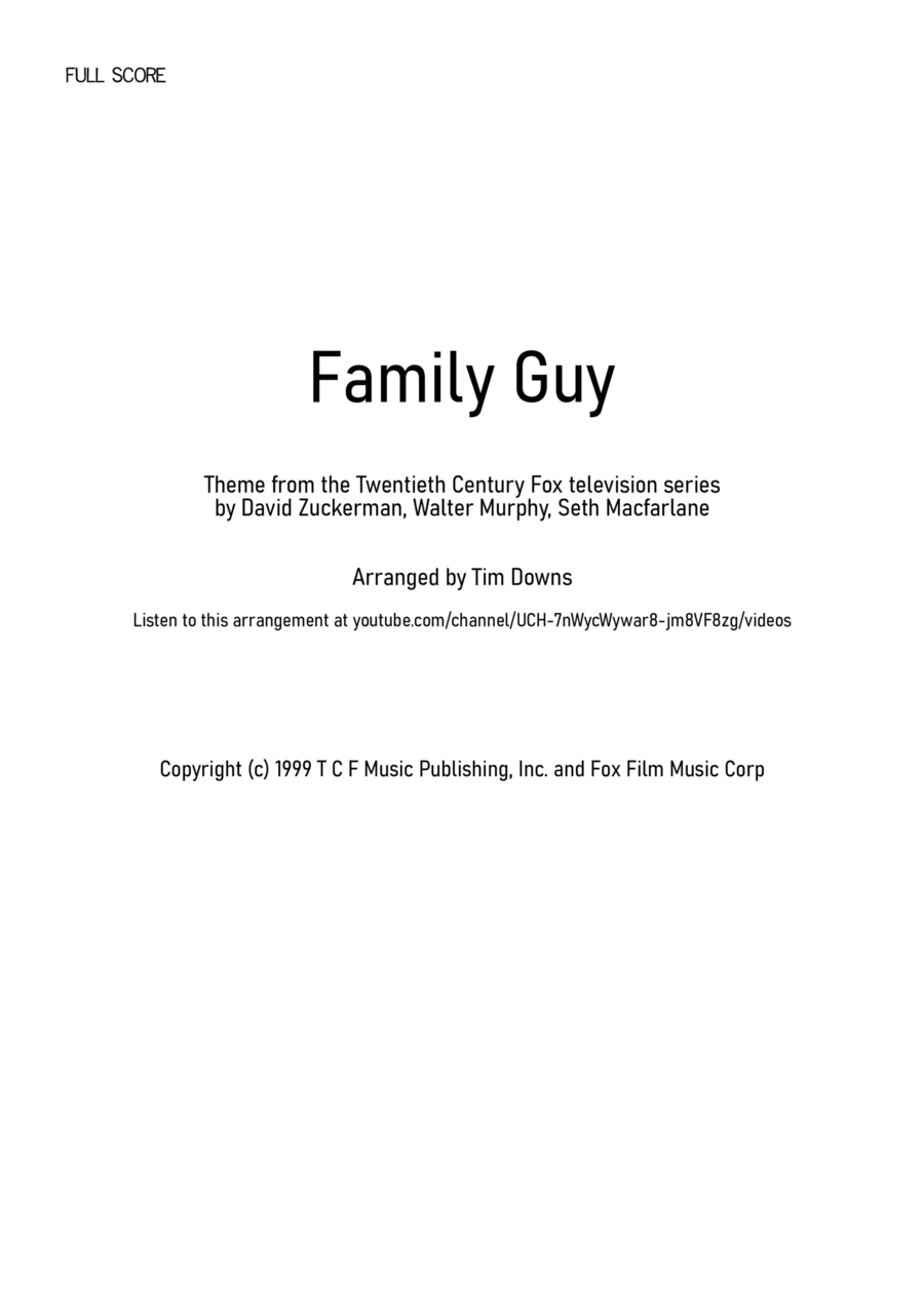 Theme From Family Guy Saxophone Quartet scores gallery preview page 1