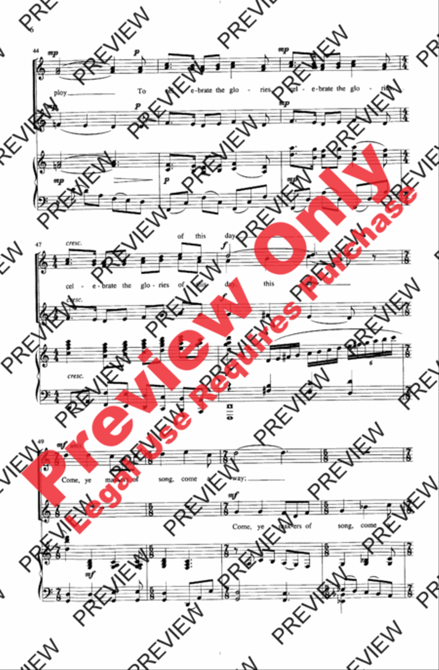 Come, Ye Makers of Song Women's Choir scores gallery preview page 6