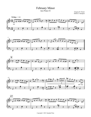 Book cover for February Minor Piano Solo (Jazz Piano #2) for Intermediate Jazz Instruction