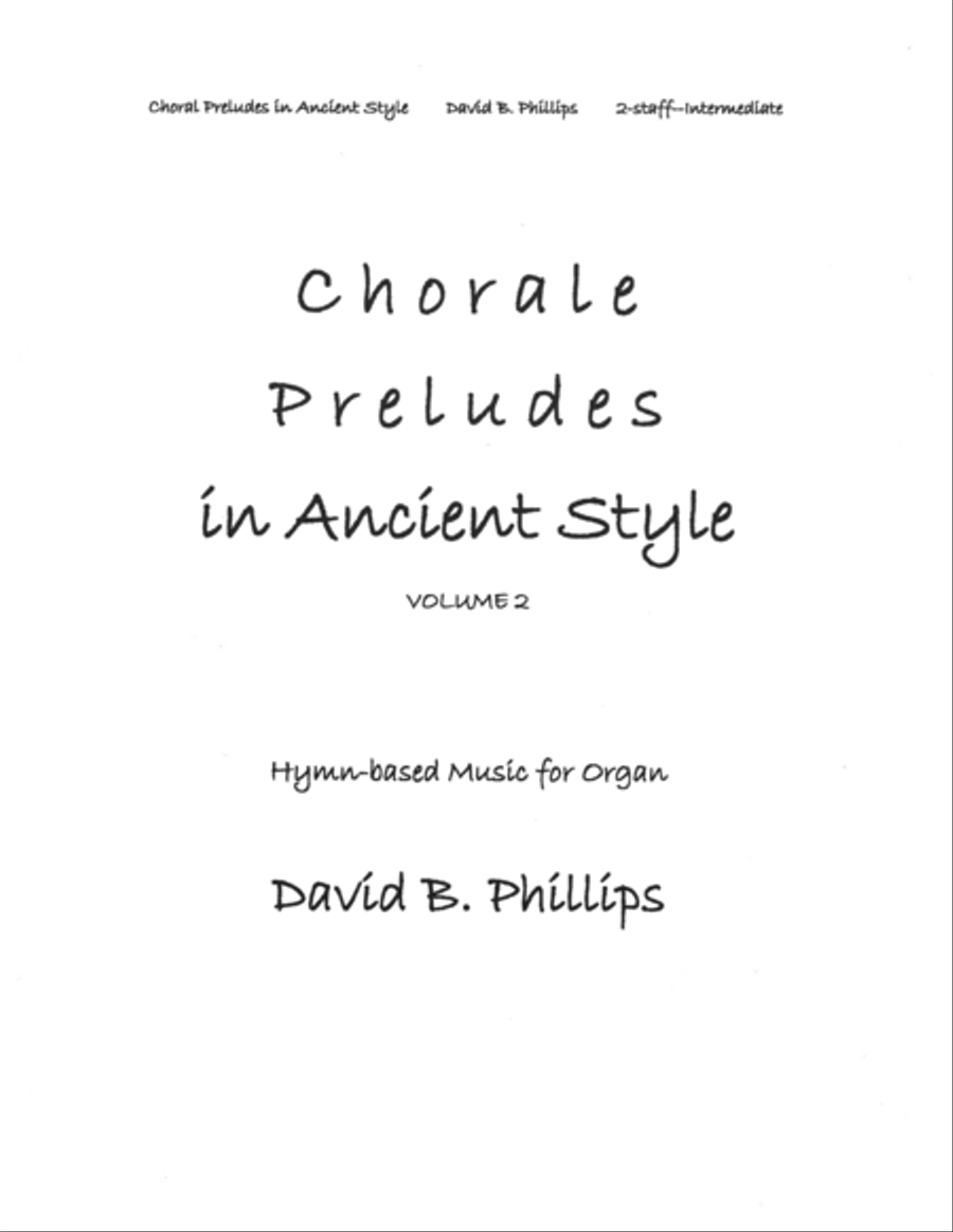 Book cover for Choral Preludes in Ancient Style, Volume 2