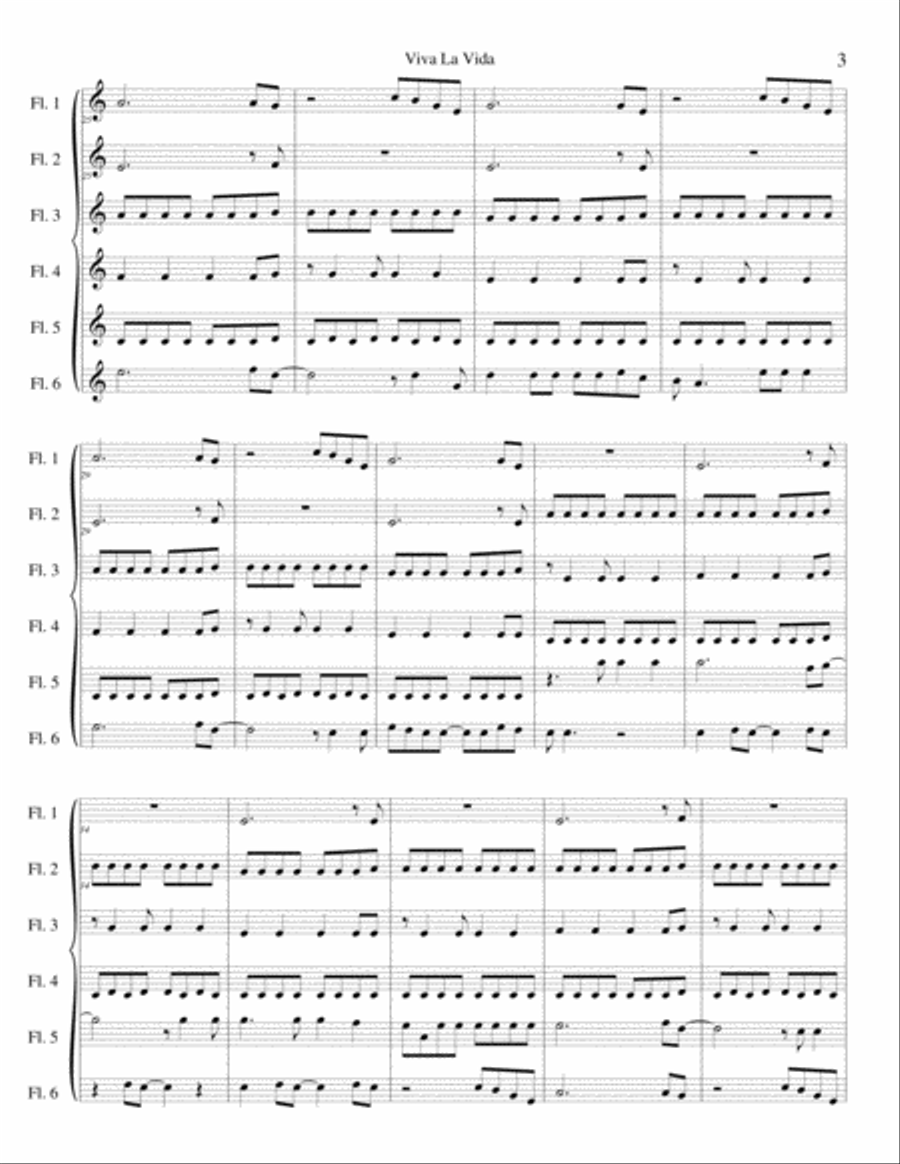 Viva La Vida Small Ensemble scores gallery preview page 3