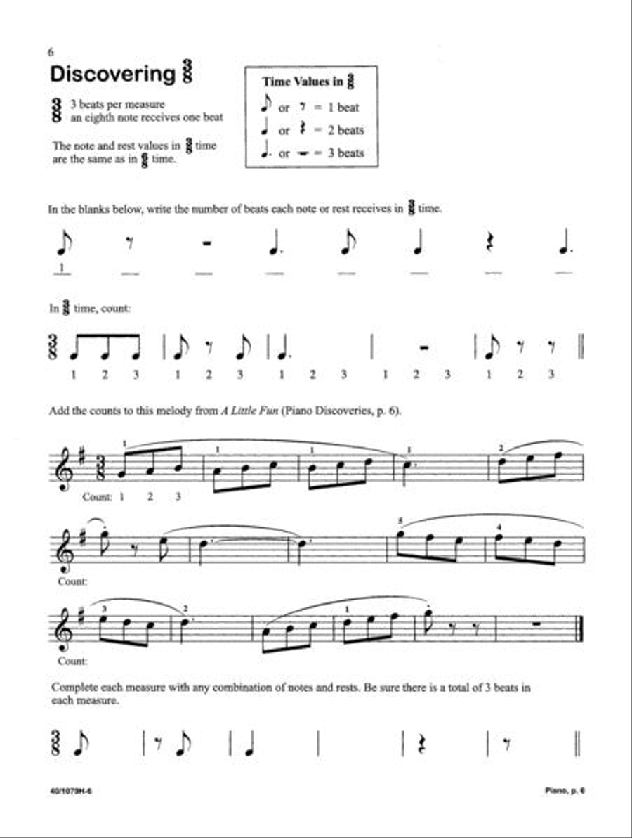 Piano Discoveries Theory Book 3 Piano Method scores gallery preview page 6