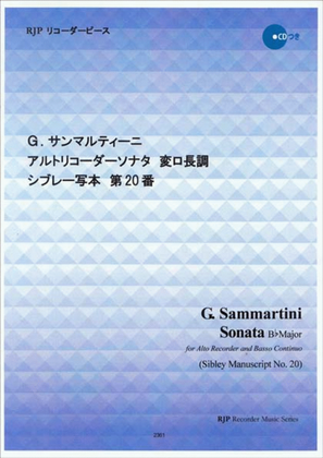 Book cover for Sonata B-flat Major, Sibley Manuscript No. 20