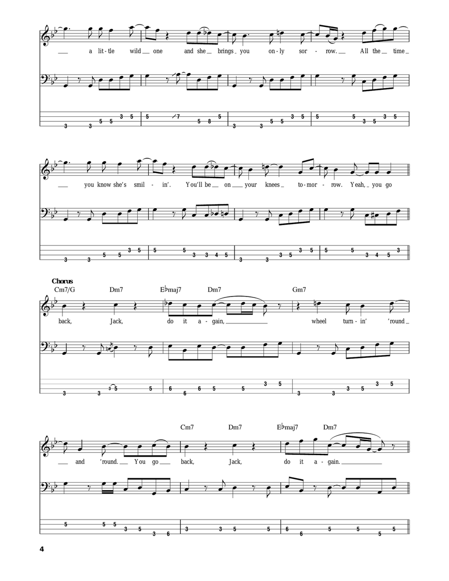 Do It Again Bass Guitar Tablature scores gallery preview page 4