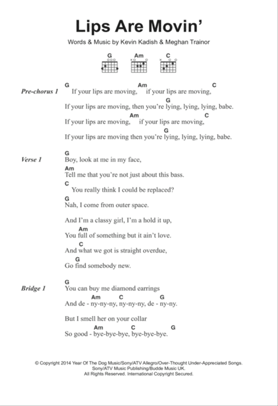 Lips Are Movin' Lips Are Movin' Acoustic Guitar scores gallery preview page 1
