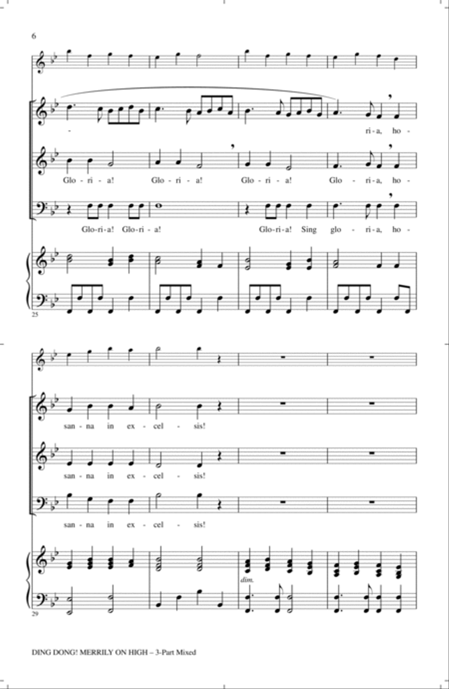 Ding Dong! Merrily On High 3-Part scores gallery preview page 4