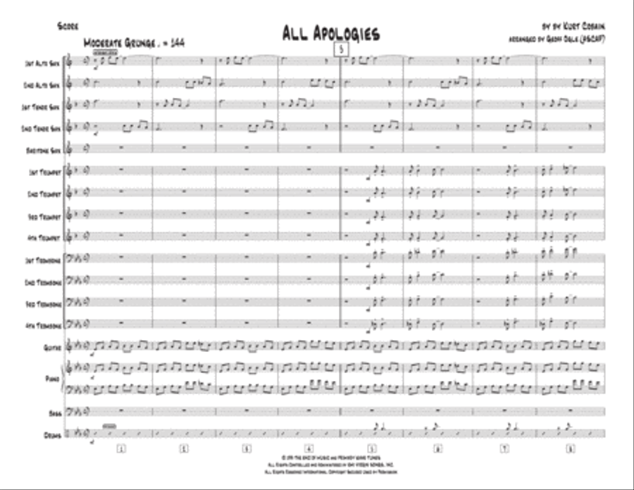 All Apologies All Apologies Jazz Ensemble scores gallery preview page 3