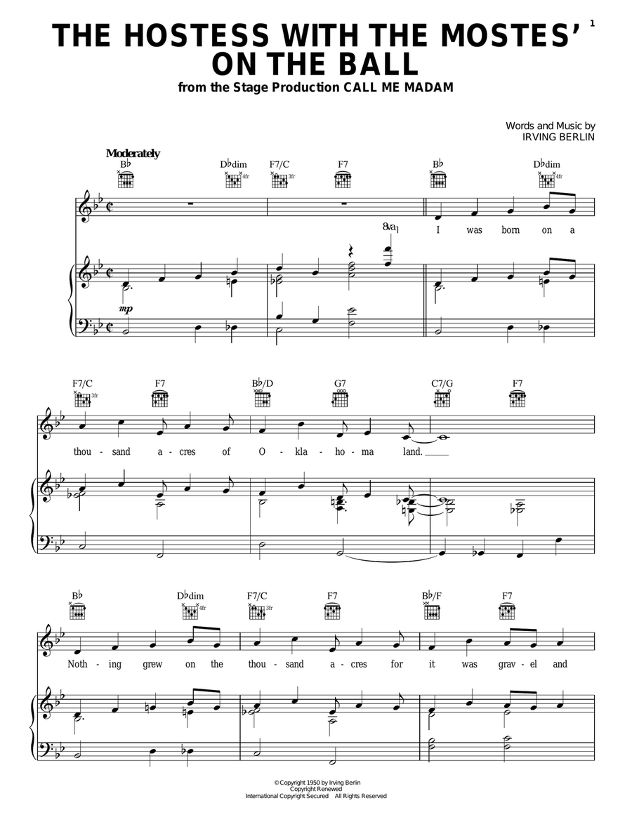 The Hostess With The Mostes' On The Ball Guitar scores gallery preview page 1