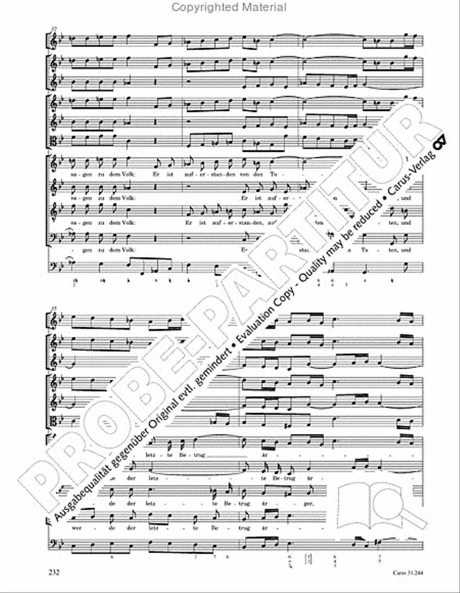 St. Matthew Passion (Matthaus-Passion) 4-Part scores gallery preview page 234