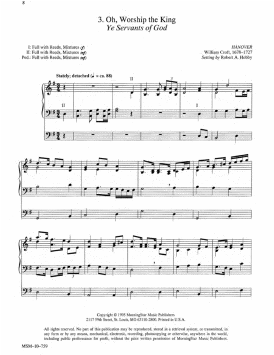 Three Hymns of Praise, Set 4 Organ scores gallery preview page 6