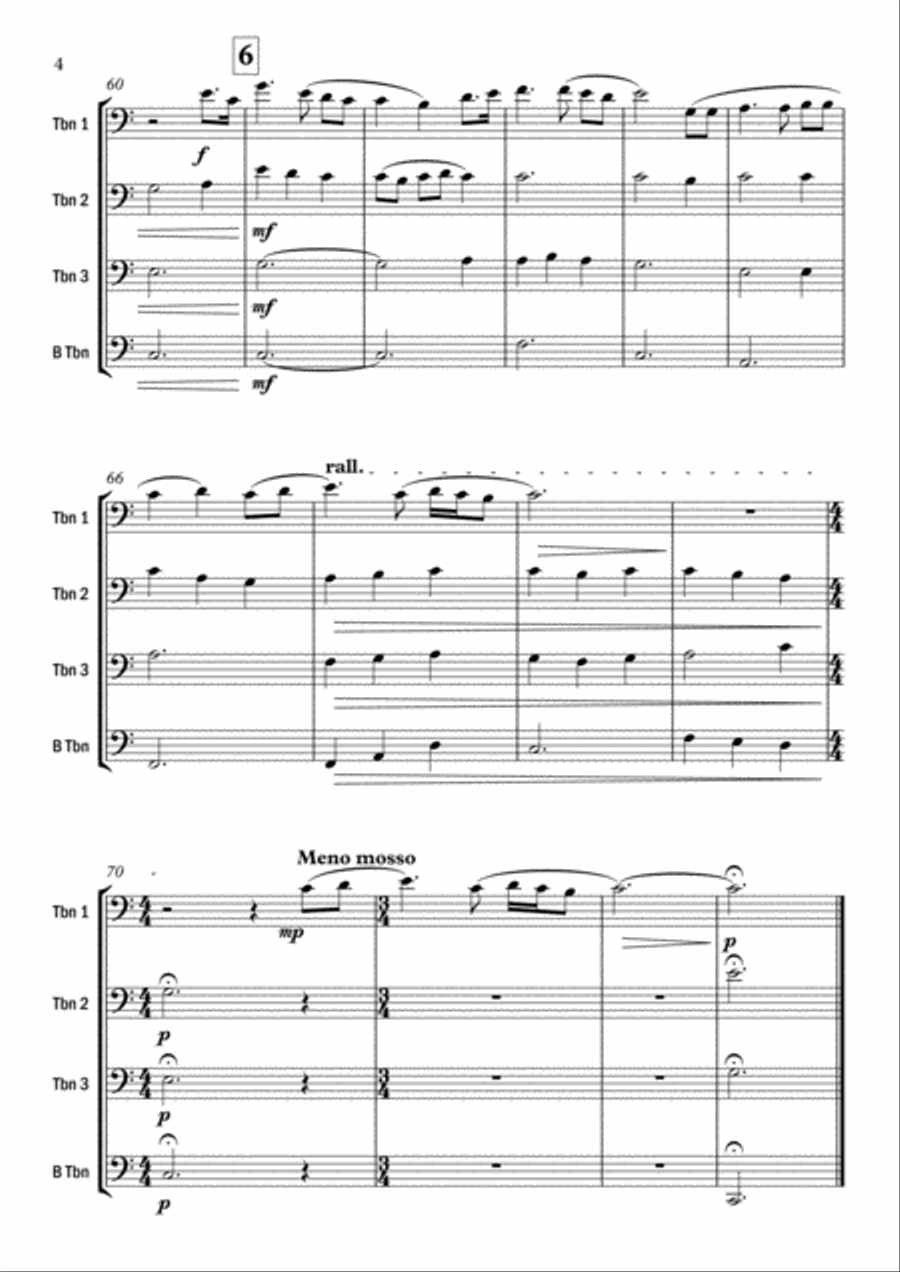 Calon Lan for Trombone Quartet Trombone Quartet scores gallery preview page 4