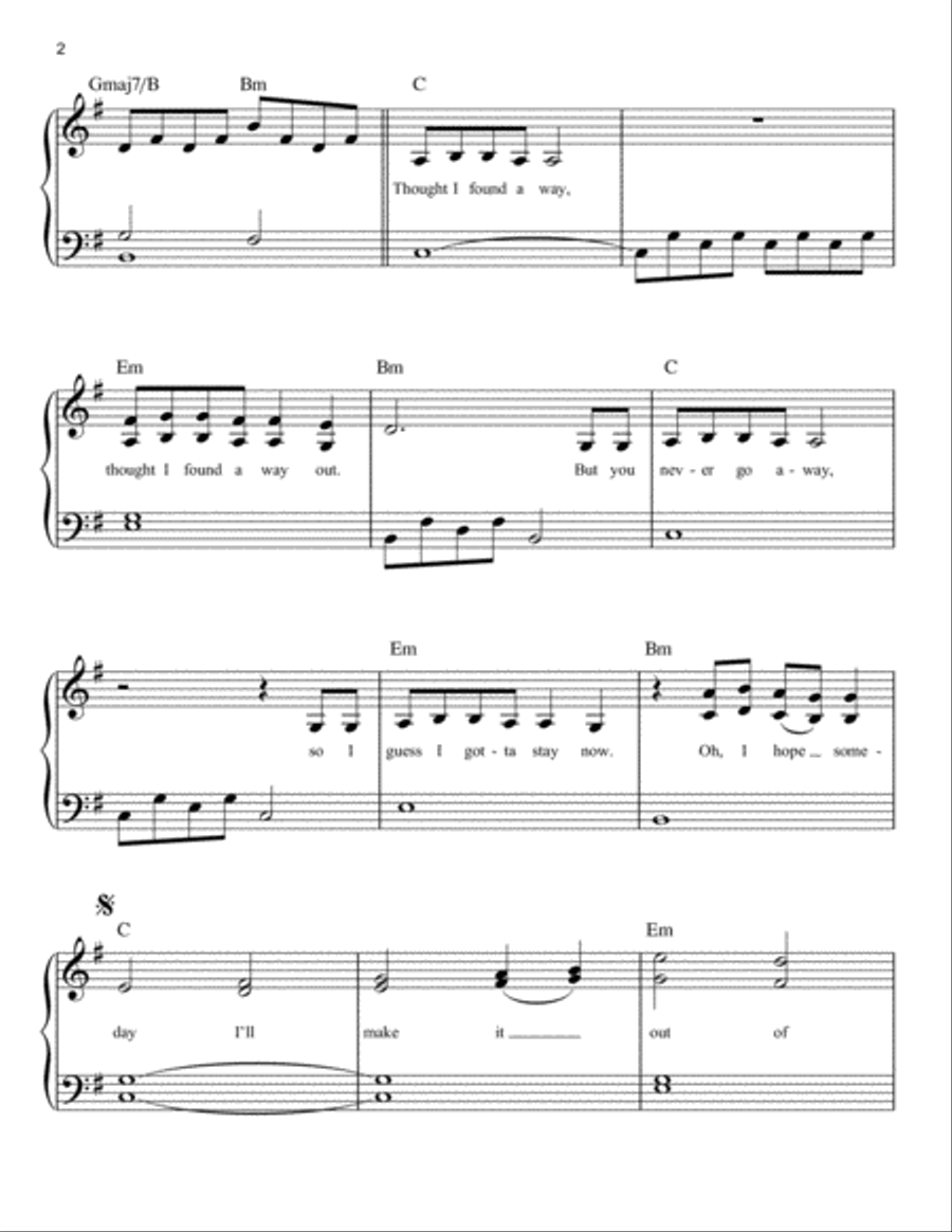 lovely (from 13 Reasons Why) Easy Piano scores gallery preview page 2