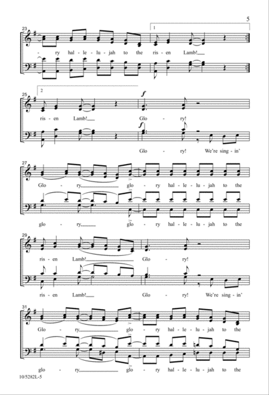 Glory Hallelujah to the Risen Lamb! 4-Part scores gallery preview page 5