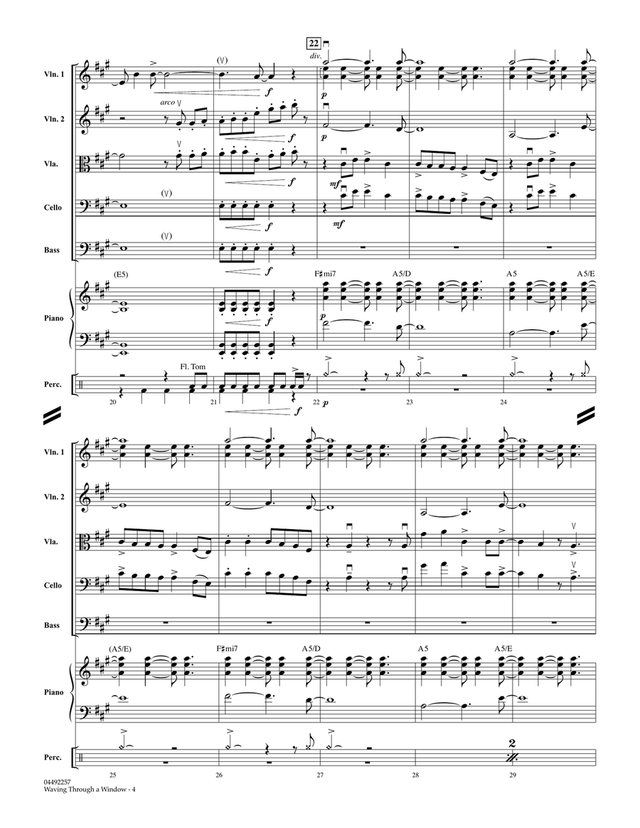 Waving Through a Window (from Dear Evan Hansen) (arr. Larry Moore) - Conductor Score (Full Score) String Orchestra scores gallery preview page 4