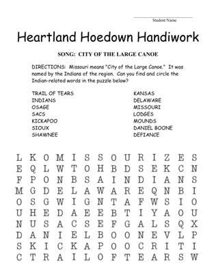 Book cover for Heartland Hoedown Handiwork Classroom Worksheets HH 118