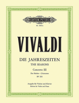 Book cover for Violin Concerto in F Op. 8 No. 3 Autumn (Edition for Violin and Piano)