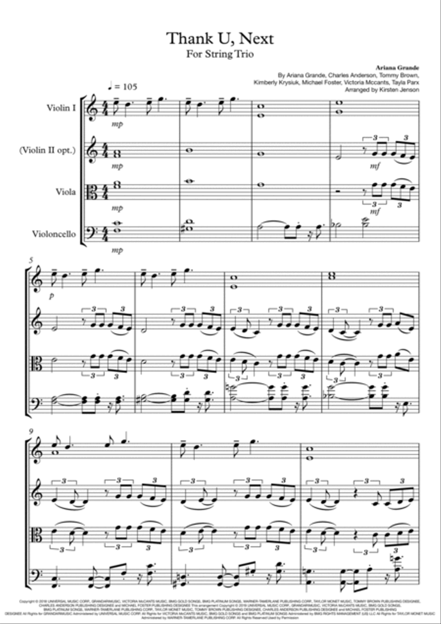 Thank U, Next String Trio scores gallery preview page 2