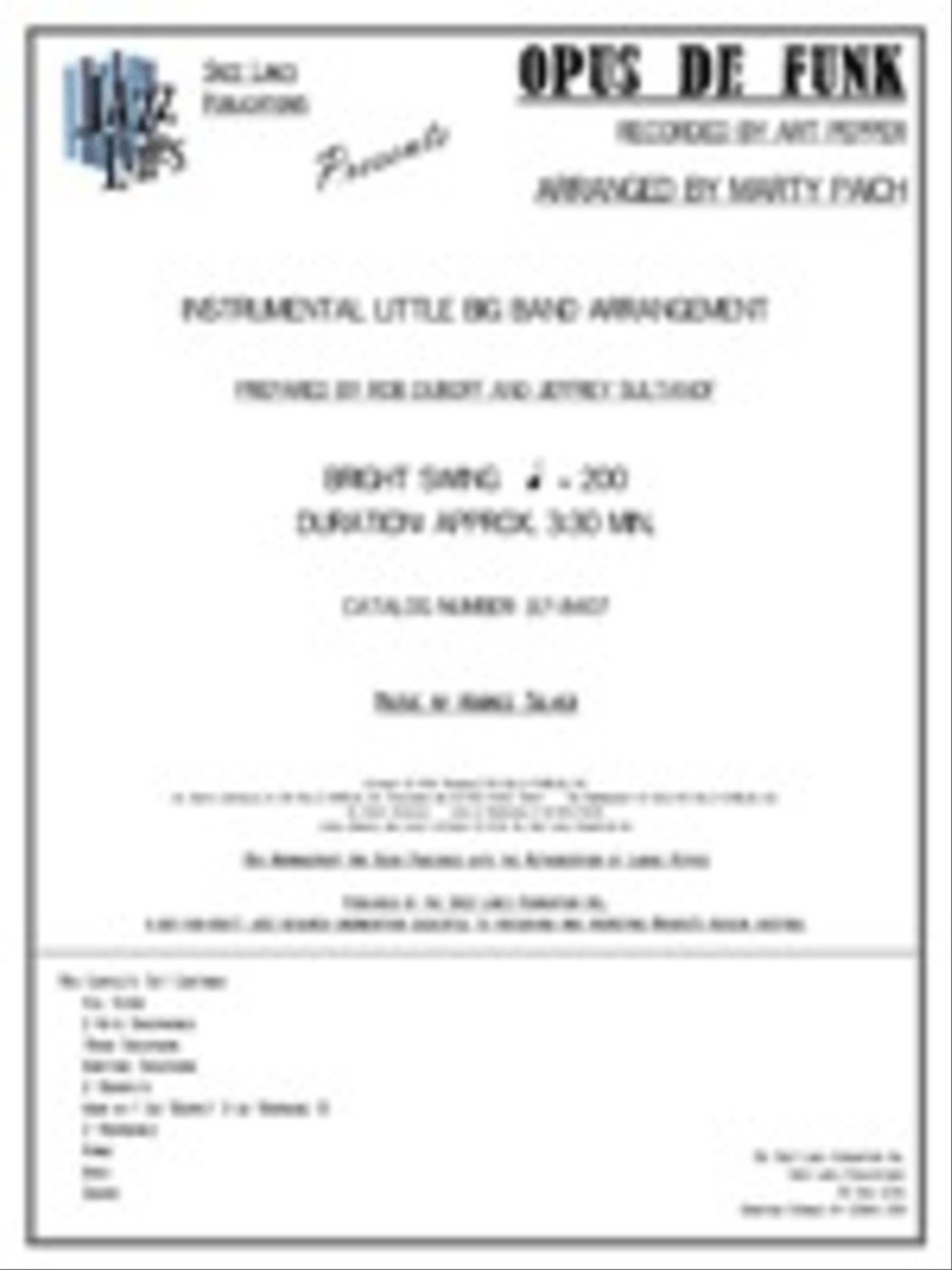 Opus De Funk Opus De Funk Big Band scores gallery preview page 1