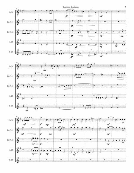 Lamento d'Arianna for clarinet quintet image number null