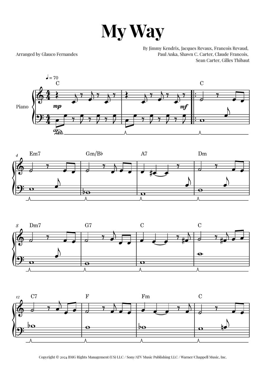 I Did It My Way Piano Method scores gallery preview page 1