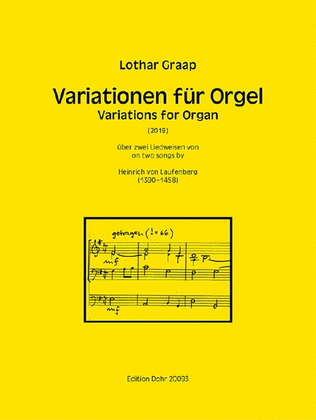 Book cover for Variations for Organ