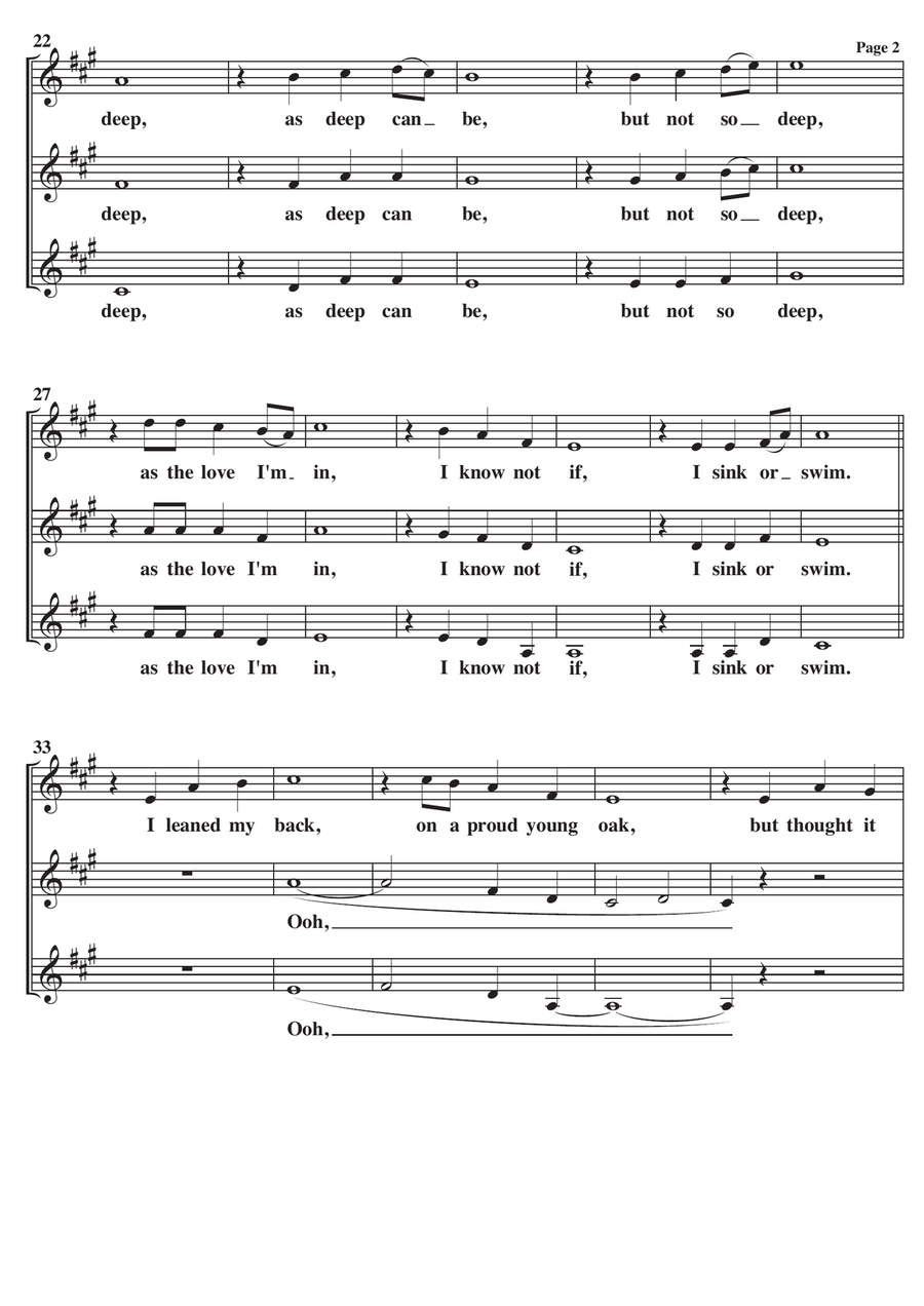 The Water Is Wide A Cappella SSA SSA scores gallery preview page 2
