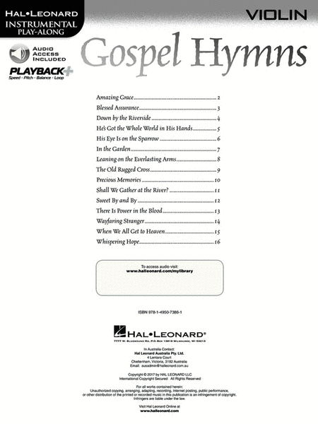 Gospel Hymns for Violin