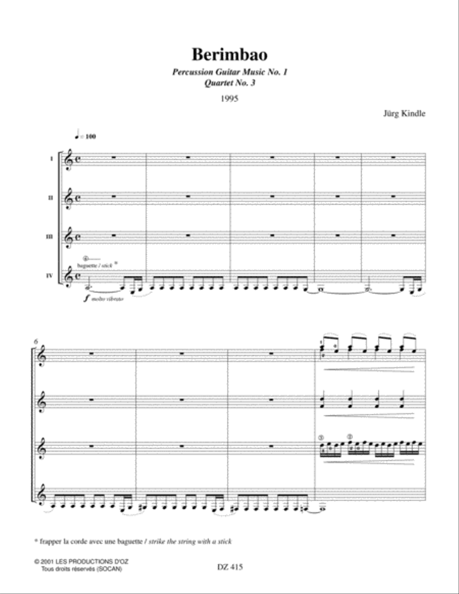 Berimbao Guitar Ensemble scores gallery preview page 3