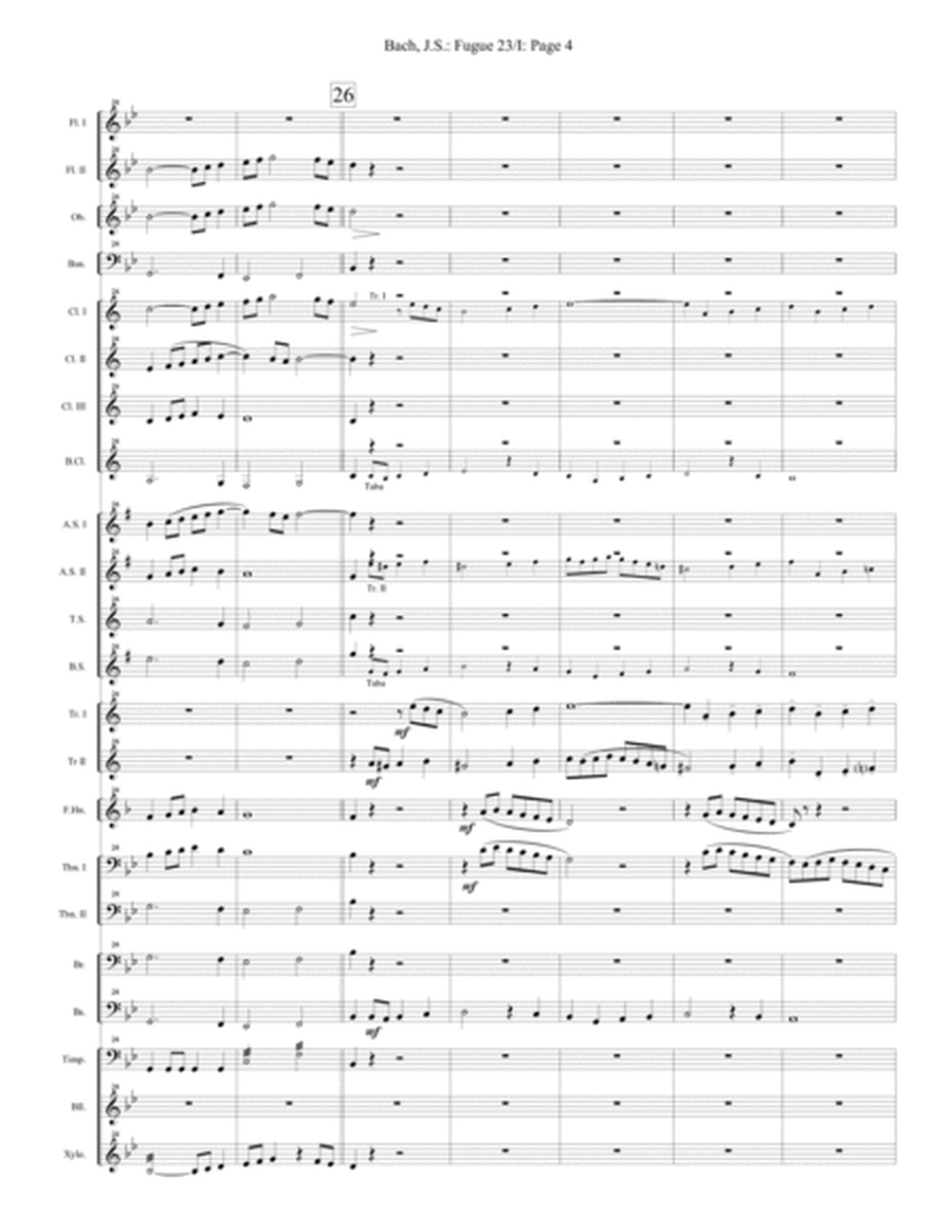 Fugue no. 23, Book I, Well-Tempered Clavier - Extra Score